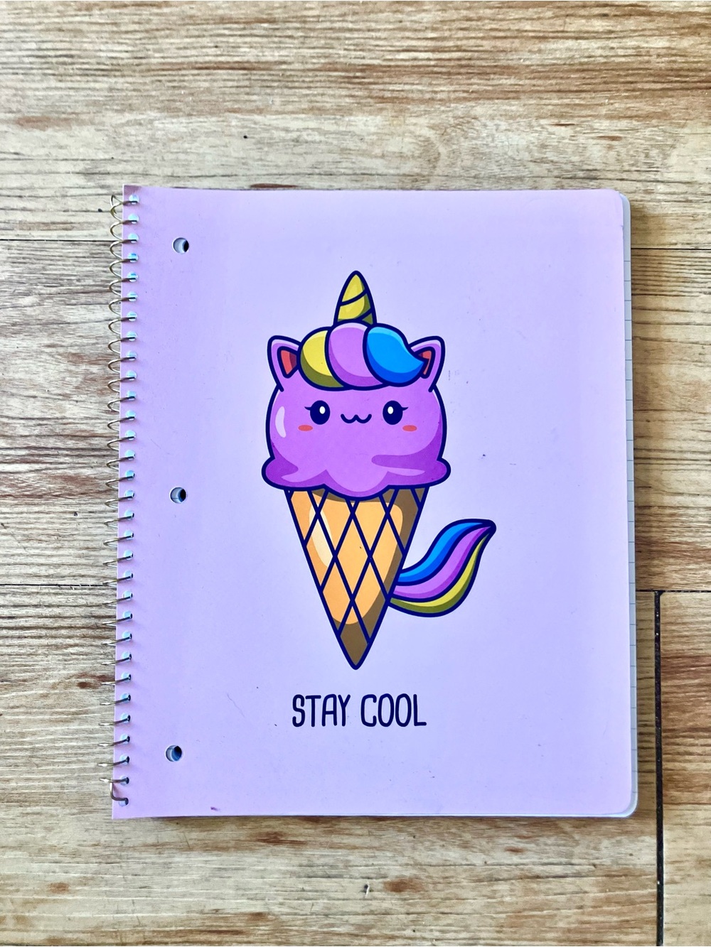 Pink Unicorn Ice Cream Spiral Notebook - Stay Cool